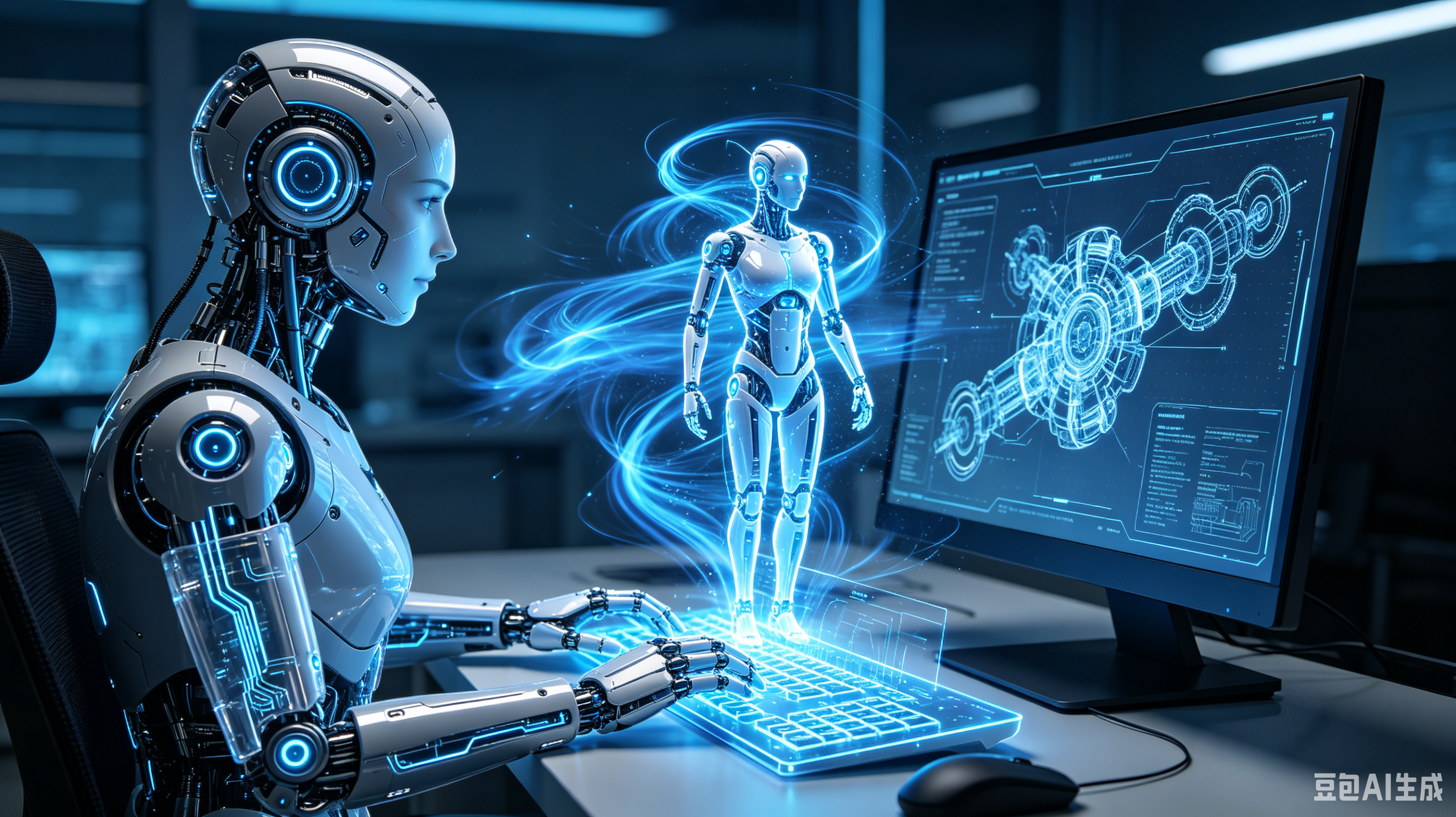 AI 虛擬人影像製作示意