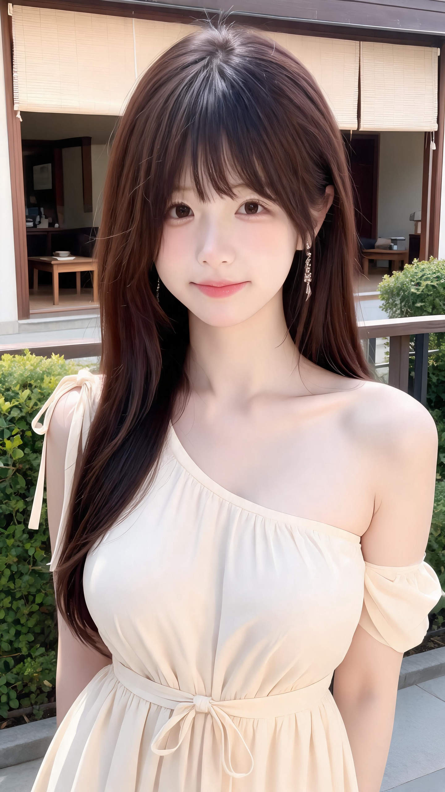 虛擬人沈鈺涵杏色洋裝形象照