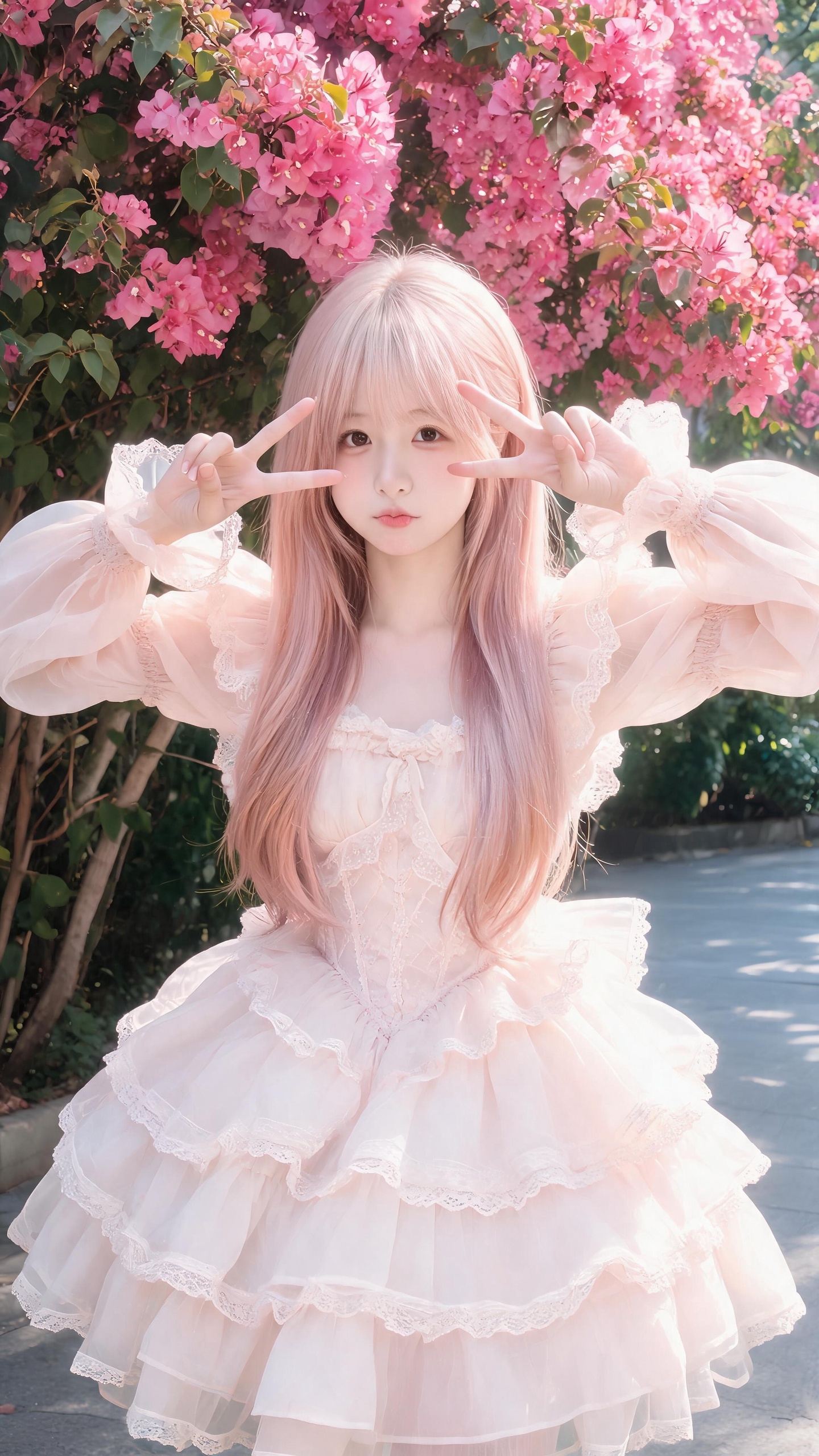 虛擬人沈鈺涵粉色花園形象照