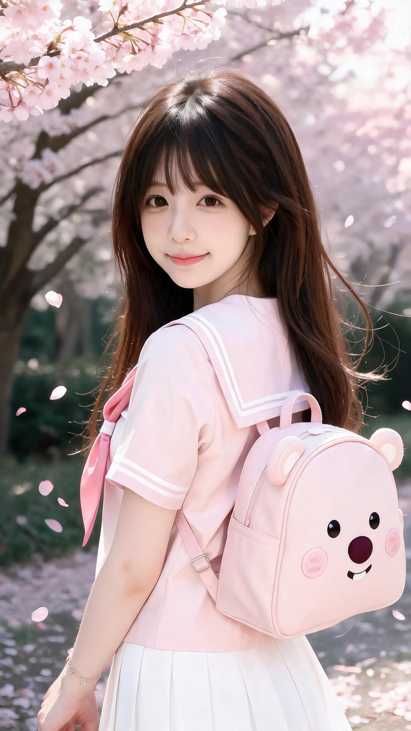 虛擬人沈鈺涵櫻花校園形象照